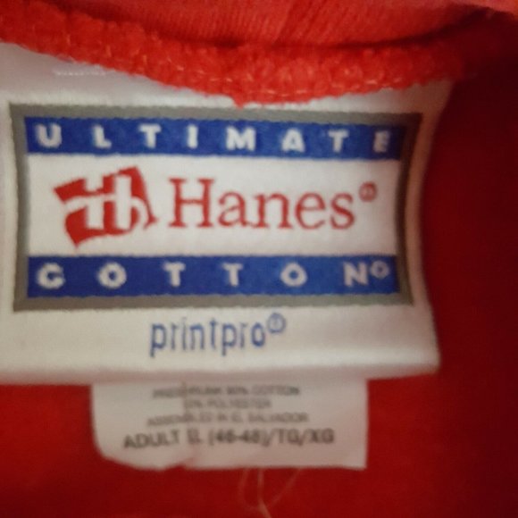 Hanes Nebraska Cornhuskers NCAA Football Hooded Sweatshirt Mens Size XL Red - Picture 4 of 4